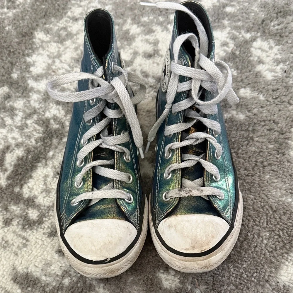 Converse Kids' All Star High Top Sneakers Shoes - Iridescent Green
